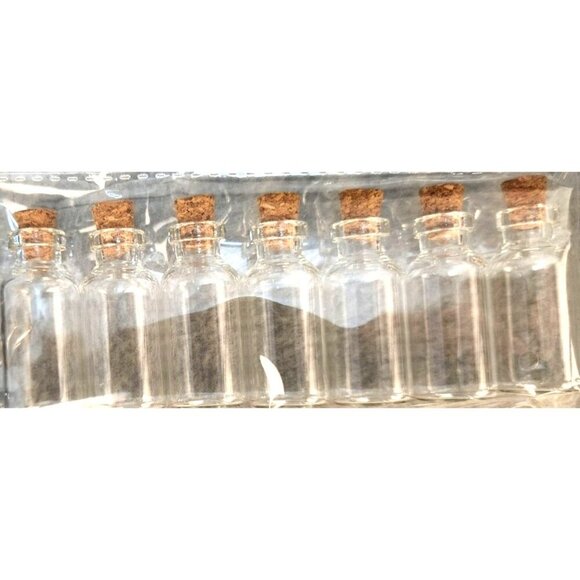 Mini Glass Cork Bottles Set Of 7 For Crafting & Storage 16oz. - Picture 3 of 8